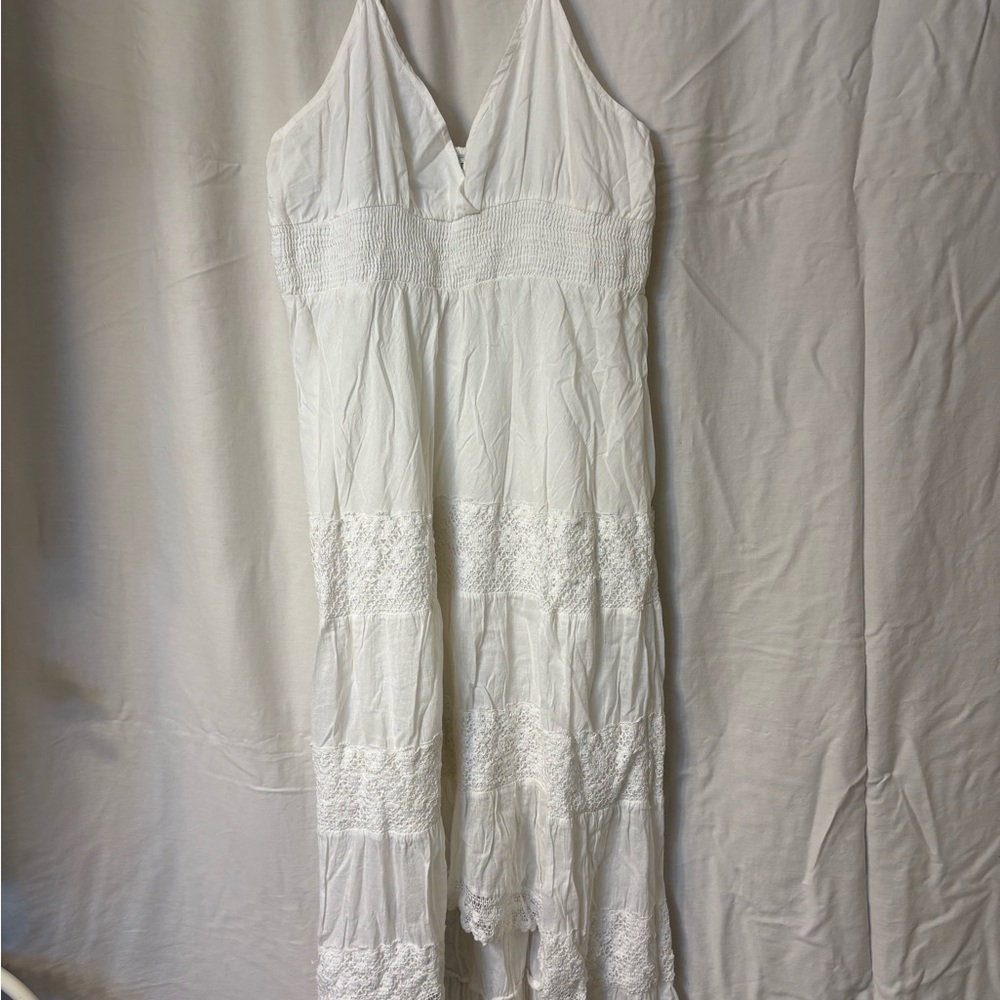 Solitaire Cream Halter Dress